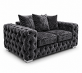 Ashton 2 Seater Crush Velvet Dark Grey Sofa - Luxury UK Living Room Showcase