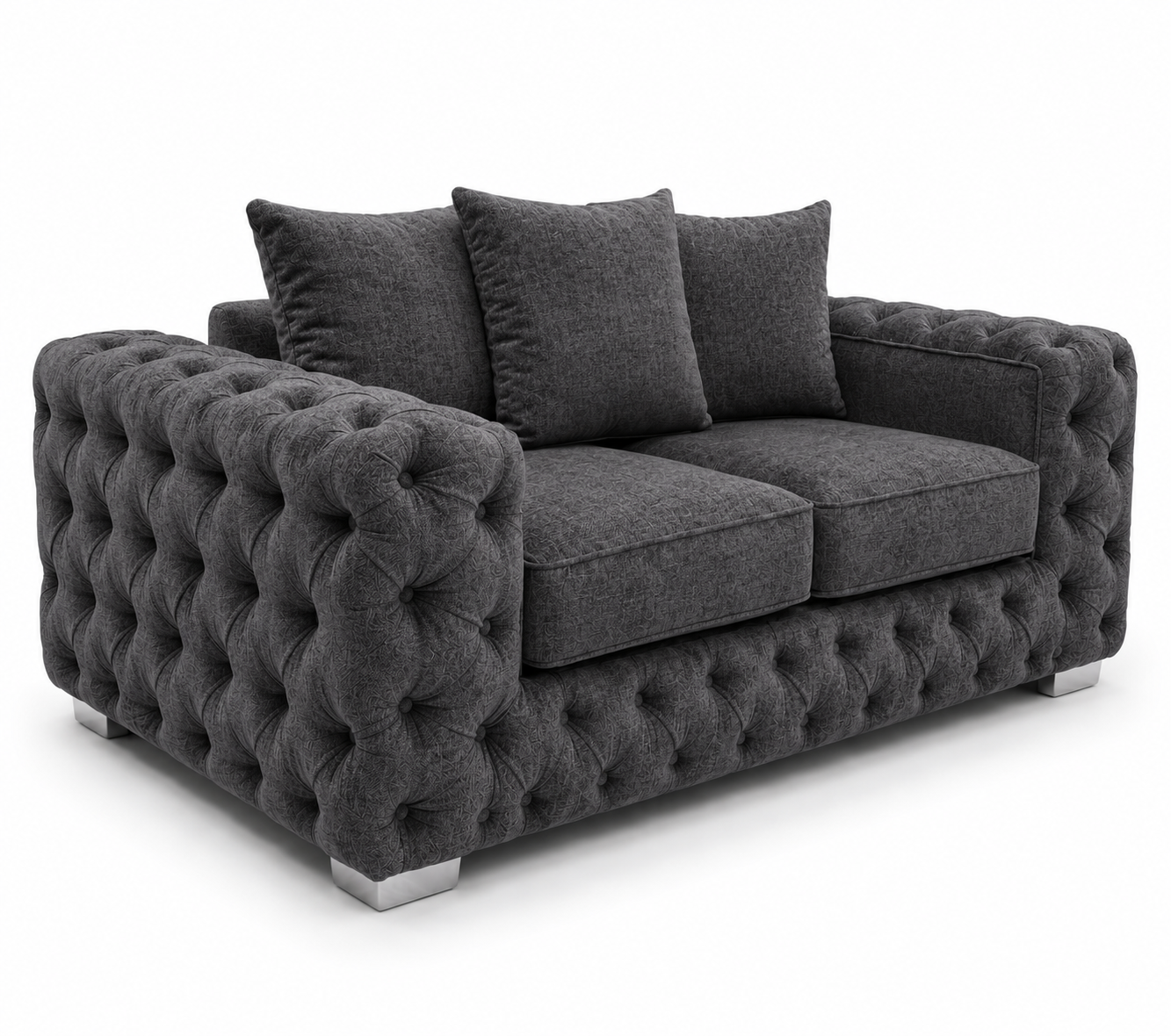 Ashton 2 Seater Naples & Kinsington Dark Grey Sofa - Luxury UK Living Room Showcase