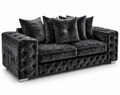 Ashton 3 Seater Crush Velvet Dark Grey Sofa - Luxury UK Living Room Showcase