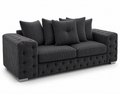 Ashton 3 Seater Jumbo Cord Dark Grey Sofa - Luxury UK Living Room Showcase