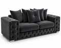 Ashton 3 Seater Plush Velvet Dark Grey Sofa - Luxury UK Living Room Showcase