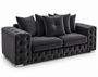 Ashton 3 Seater Plush Velvet Dark Grey Sofa | Free UK Delivery