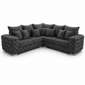 Ashton 5 Seater Corner Naples & Kinsington Dark Grey Sofa - Luxury UK Living Room Showcase