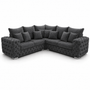 Ashton 5 Seater Corner L-Shape Chenille Dark Grey Sofa | Free UK Delivery