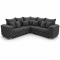 Ashton 5 Seater Corner L-Shape Chenille Dark Grey Sofa - Luxury UK Living Room Showcase