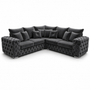 Ashton 5 Seater Corner Sofa Plush Velvet Dark Grey | Free UK Delivery