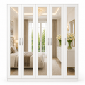 5 Door Wardrobe Without Drawers White | FurniFolks UK - Luxury UK Living Room Showcase