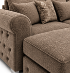 Bishop Large U Shape 5 Seater Chenille Mink Sofa - Detailed Angle View 3