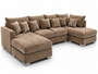 Bishop Large U Shape 5 Seater Chenille Mink Sofa | Free UK Delivery