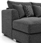 Bishop Large U Shape 5 Seater Kensington Fabric Dark Grey Sofa - Detailed Angle View 3