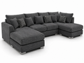 Bishop Large U Shape 5 Seater Kensington Fabric Dark Grey Sofa - Luxury UK Living Room Showcase