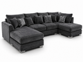 Bishop Large U Shape 5 Seater Plush Velvet Dark Grey Sofa - Luxury UK Living Room Showcase