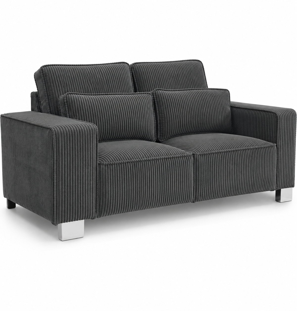 Sloane Sleefy 2 Seater Jumbo Cord Dark Grey Sofa - Luxury UK Living Room Showcase