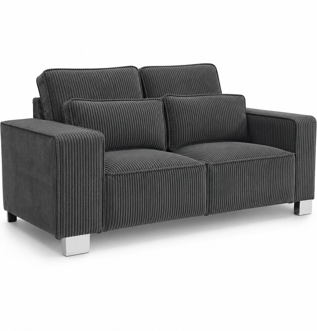 Sloane Sleefy 2 Seater Jumbo Cord Dark Grey Sofa - Luxury UK Living Room Showcase