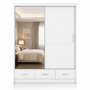 Florence Sliding Door Wardrobe White | Premium Sliding Storage | Modern Bedroom Storage