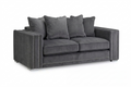 Ruby Alaska 3 Seater Naples & Kensington Dark Grey Sofa | Grand Matte-Luxe Lounge - Luxury UK Living Room Showcase