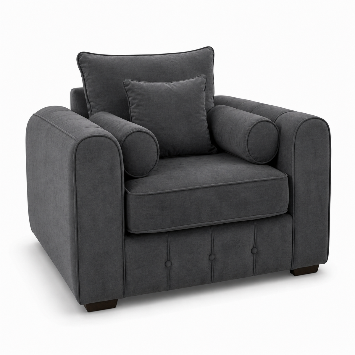 Lilly 1 Seater Naples & Kinsington Dark Grey Sofa | FurniFolks - Luxury UK Living Room Showcase