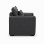 Lilly 1 Seater Naples & Kinsington Dark Grey Sofa | FurniFolks - Detailed Angle View 2