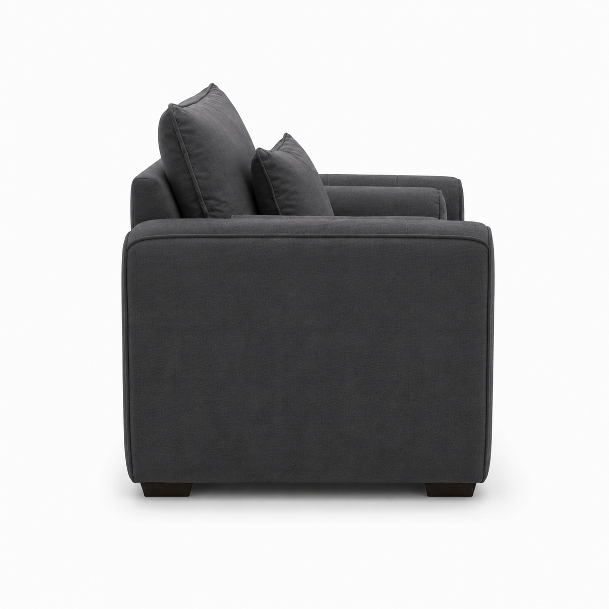 Lilly 1 Seater Naples & Kinsington Dark Grey Sofa | FurniFolks - Detailed Angle View 2
