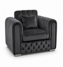 Lilly 1 Seater Plush Velvet Dark Grey Sofa | FurniFolks | Free UK Delivery