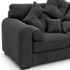 Lilly 2 Seater Jumbo Cord Dark Grey Sofa - Detailed Angle View 3