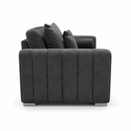 Lilly 3+2 Seater Chenille Dark Grey Sofa - Detailed Angle View 2