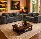 Lilly 3+2 Seater Chenille Dark Grey Sofa - Detailed Angle View 5