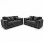 Lilly 3+2 Seater Chenille Dark Grey Sofa | Free UK Delivery
