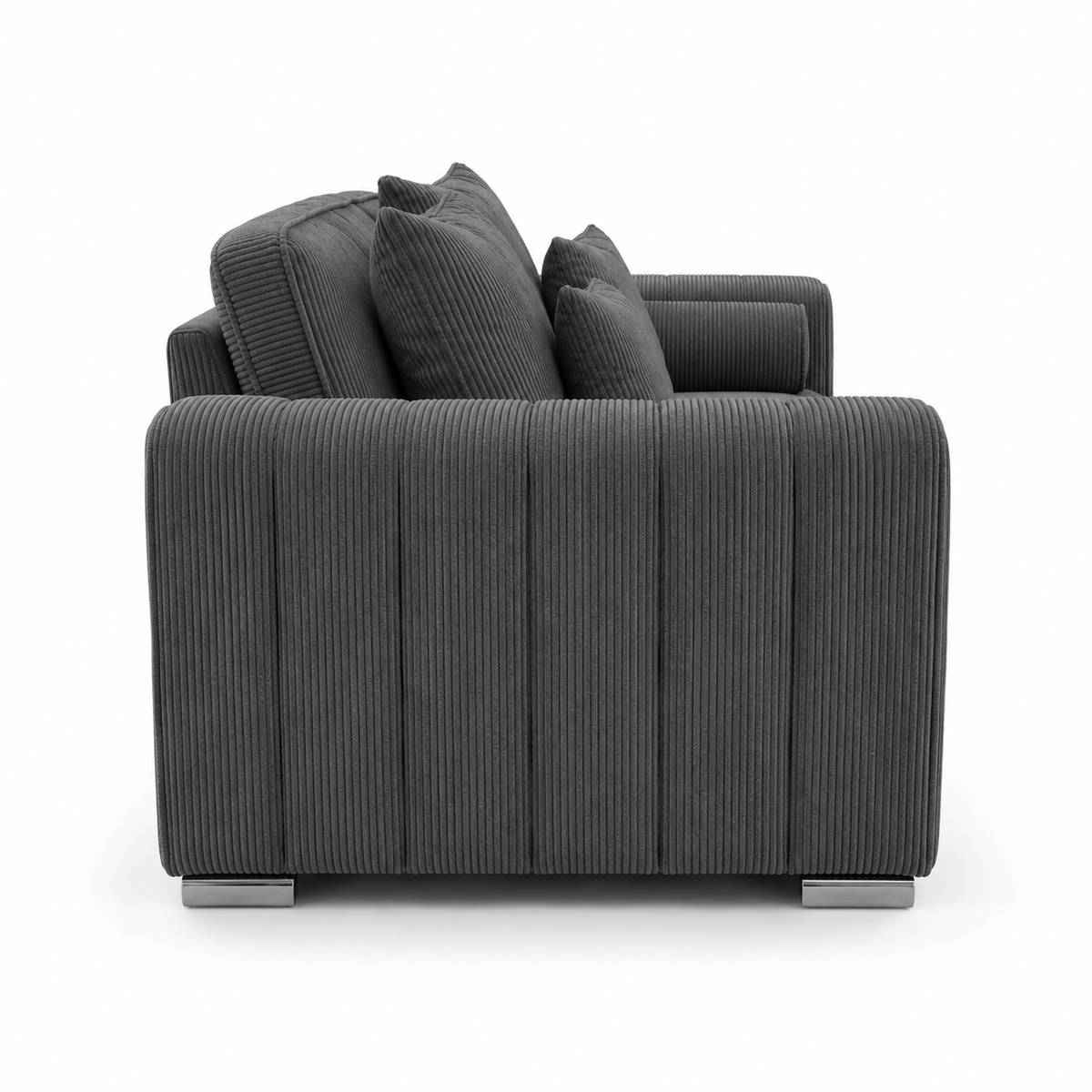 Lilly 3+2 Seater Jumbo Cord Dark Grey Sofa - Detailed Angle View 2