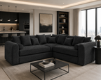Lilly 5 Seater Chenille Dark Grey Sofa - Detailed Angle View 5