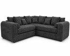 Lilly 5 Seater Chenille Dark Grey Sofa - Luxury UK Living Room Showcase