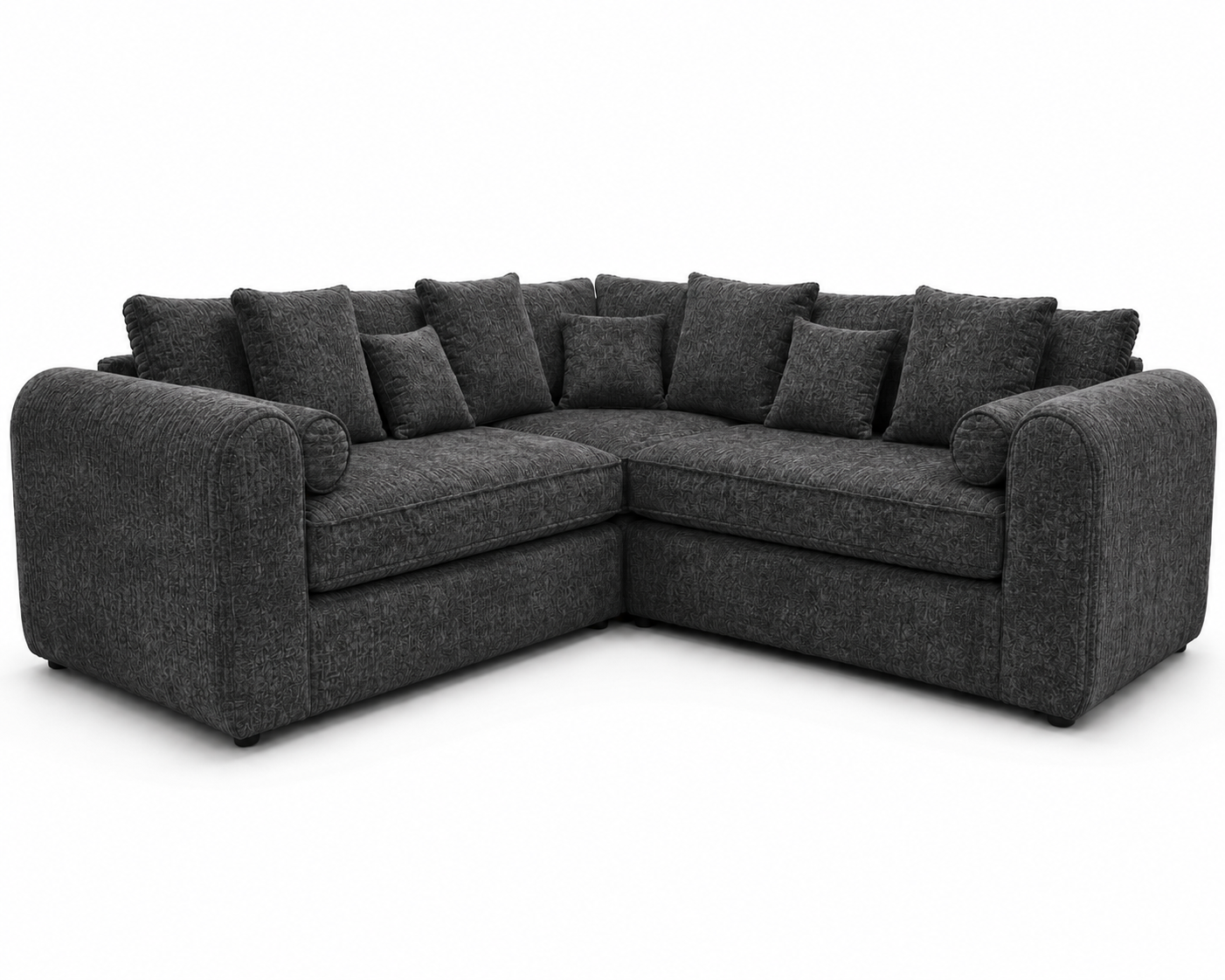 Lilly 5 Seater Chenille Dark Grey Sofa - Luxury UK Living Room Showcase