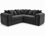 Lilly 5 Seater Corner L-Shaped Plush Velvet Dark Grey Sofa | Free UK Delivery