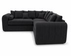 Lilly 5 Seater Jumbo Cord Dark Grey Sofa - Detailed Angle View 2