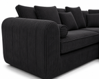 Lilly 5 Seater Jumbo Cord Dark Grey Sofa - Detailed Angle View 3