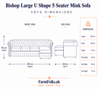 Lilly 5 Seater Jumbo Cord Mink Sofa - Detailed Angle View 6