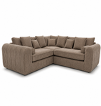 Lilly 5 Seater Jumbo Cord Mink Sofa - Luxury UK Living Room Showcase