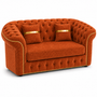 Lilly 2 Seater Plush Velvet Burnt Orange Sofa | Free UK Delivery