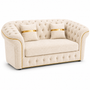 Madrid Chesterfield 2 Seater Chenille Cream Sofa | Free UK Delivery