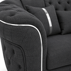 Madrid Chesterfield 2 Seater Naples & Kinsington Dark Grey Sofa - Detailed Angle View 3