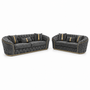 Madrid Chesterfield 3+2 Seater Chenille Dark Grey Sofa Set | Free UK Delivery