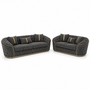 Madrid Chesterfield 3+2 Seater Jumbo Cord Dark Grey Sofa | Free UK Delivery