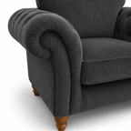 NICOLE 1 Seater Jumbo Cord Dark Grey Sofa | FurniFolks - Detailed Angle View 3