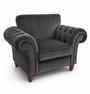NICOLE 1 Seater Plush Velvet Dark Grey Sofa | FurniFolks | Free UK Delivery