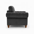 NICOLE 1 Seater Plush Velvet Dark Grey Sofa | FurniFolks - Detailed Angle View 2