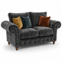 NICOLE 2 Seater Crush Velvet Dark Grey Sofa | Free UK Delivery