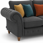 NICOLE 2 Seater Jumbo Cord Dark Grey Sofa - Detailed Angle View 3
