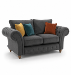 NICOLE 2 Seater Naples & Kensington Dark Grey Sofa - Luxury UK Living Room Showcase