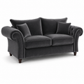 NICOLE 3 Seater Plush Velvet Dark Grey Sofa - Luxury UK Living Room Showcase