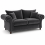 NICOLE 3 Seater Plush Velvet Dark Grey Sofa | Free UK Delivery